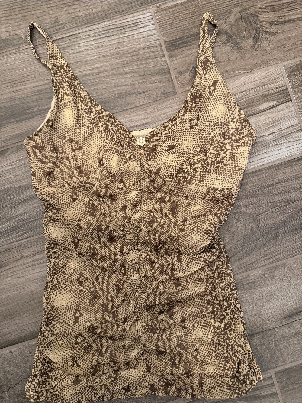 Express Neutral Animal Print Tank Top in Beige and Tan